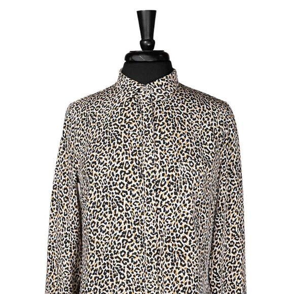 J. Crew Women's Shirt Button Up Animal Print Silk Long Sleeve Blouse Top Size S - Picture 5 of 9